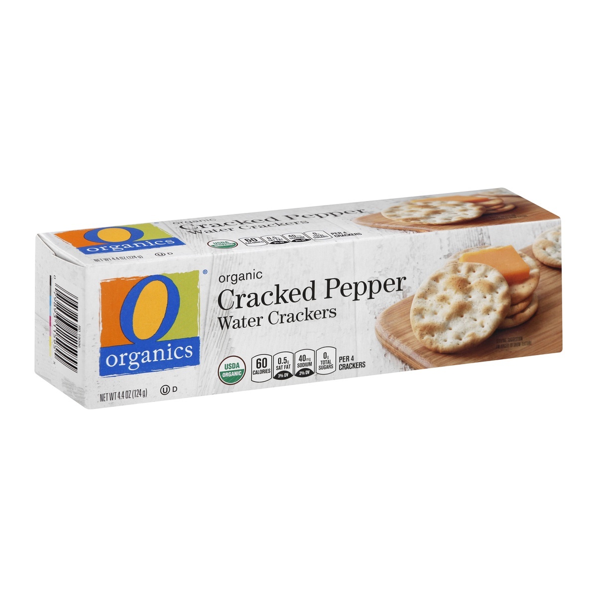 slide 1 of 9, O Organics Cracker Water Cracked Pepper, 4.4 oz