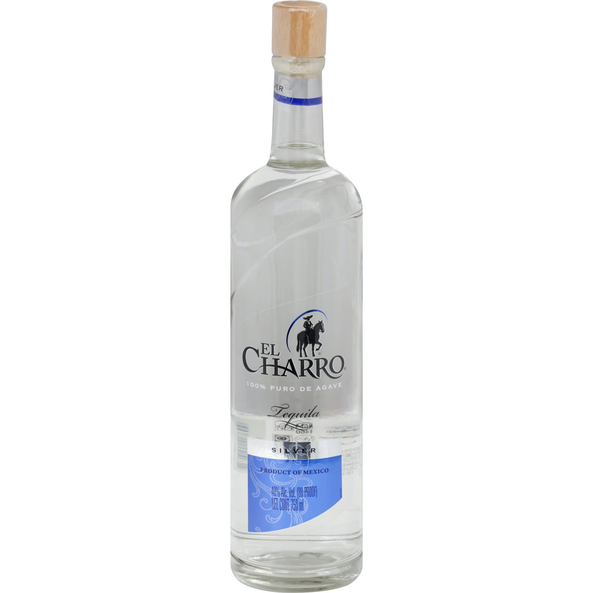 slide 1 of 1, El Charro Tequila, Silver, 750 ml