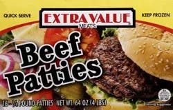 Extra Value® frozen beef patties