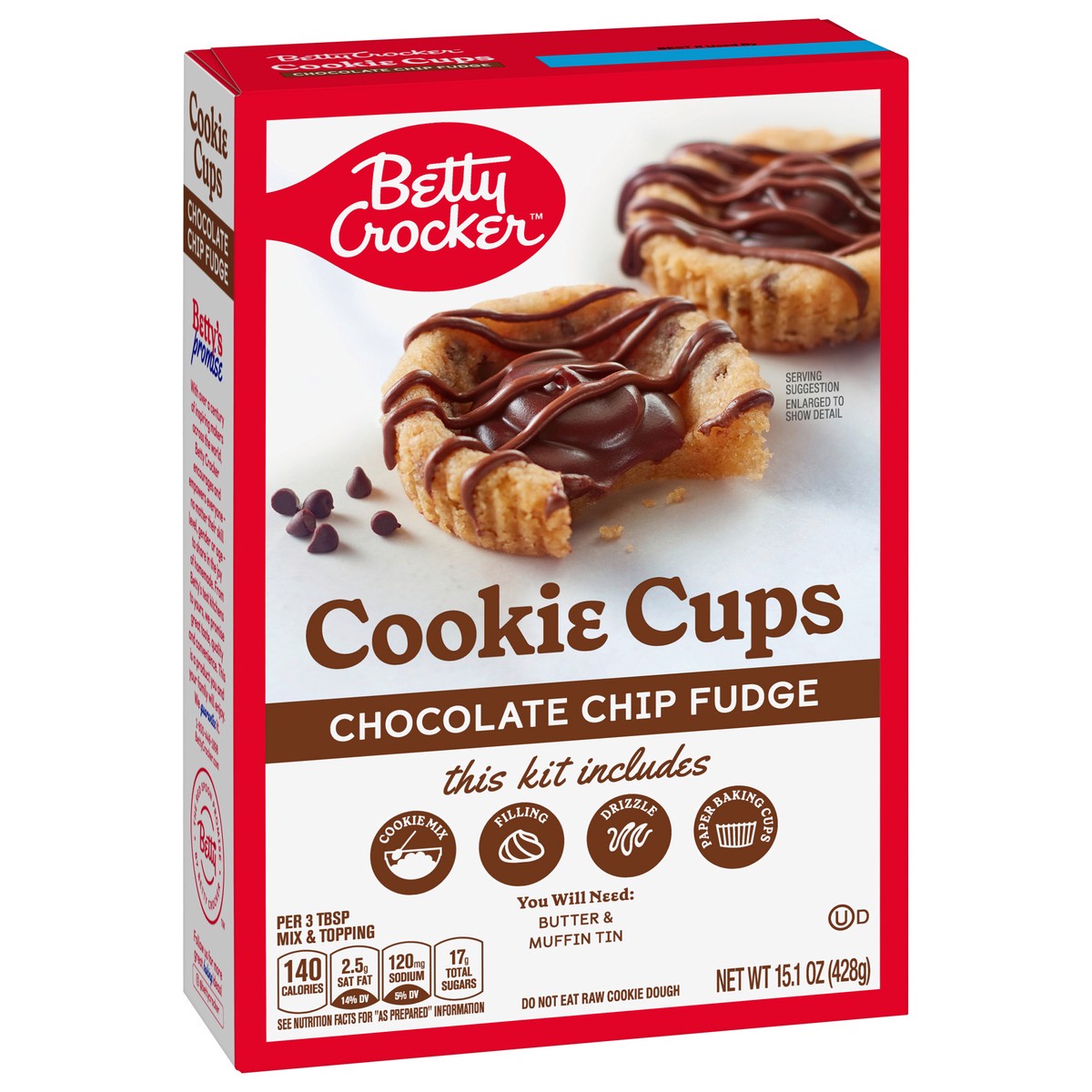 slide 4 of 11, Betty Crocker Chocolate Chip Fudge Cookie Cups, 15.1 oz, 15.1 oz
