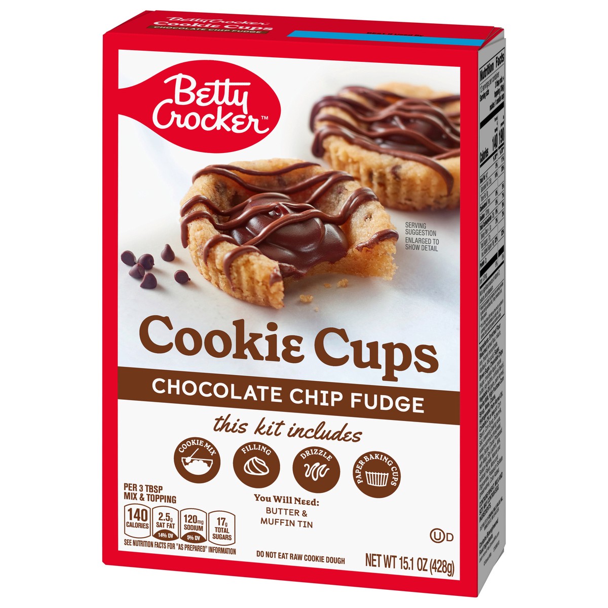 slide 8 of 11, Betty Crocker Chocolate Chip Fudge Cookie Cups, 15.1 oz, 15.1 oz