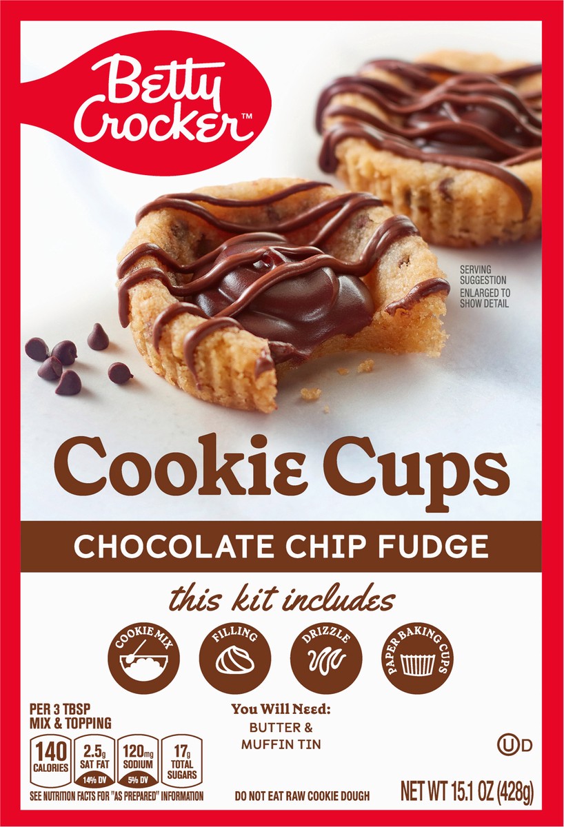 slide 10 of 11, Betty Crocker Chocolate Chip Fudge Cookie Cups, 15.1 oz, 15.1 oz