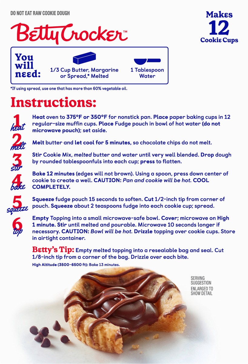slide 3 of 11, Betty Crocker Chocolate Chip Fudge Cookie Cups, 15.1 oz, 15.1 oz