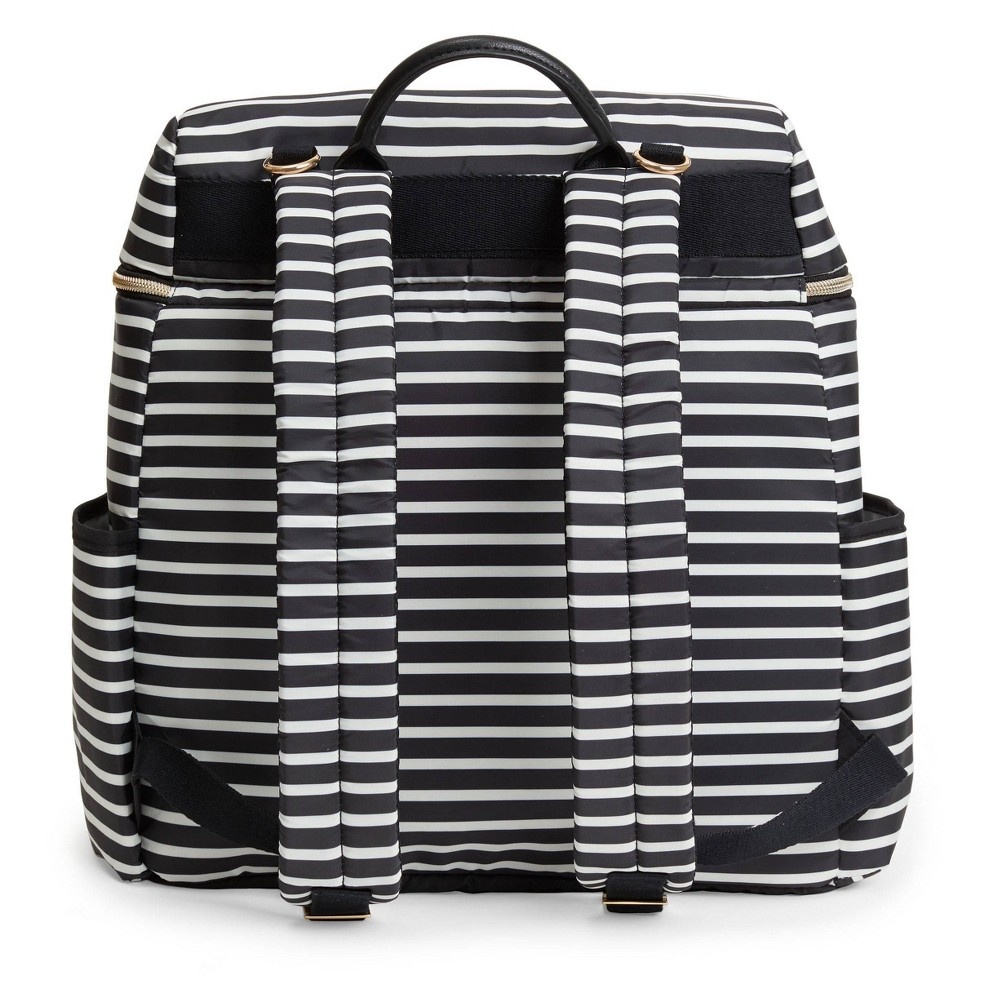 slide 8 of 8, Skip Hop Flatiron Black and White Stripe Diaper Bag Backpack, 1 ct