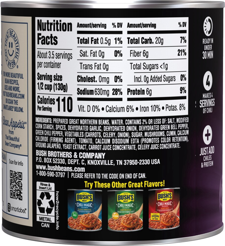 slide 3 of 4, Bush's White Beans Chili Magic, 15.5 oz