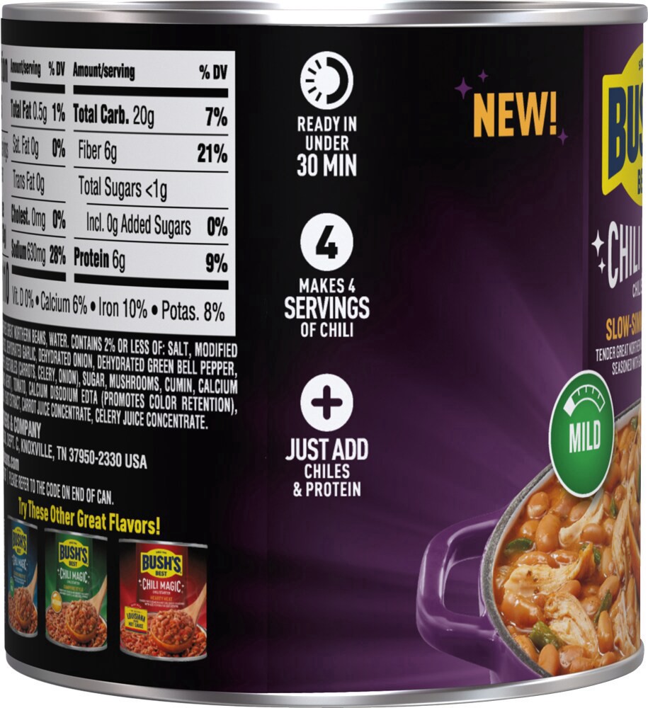 slide 2 of 4, Bush's White Beans Chili Magic, 15.5 oz