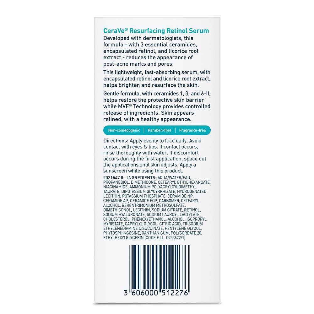 slide 3 of 5, CeraVe Resurfacing Retinol Serum, 1 fl oz