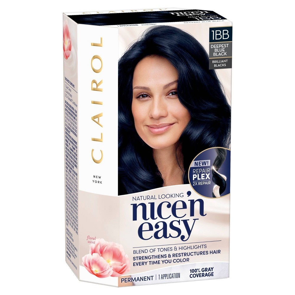 slide 8 of 9, Clairol Nice'n Easy Permanent Hair Color - 1BB Deepest Blue Black, 1 ct