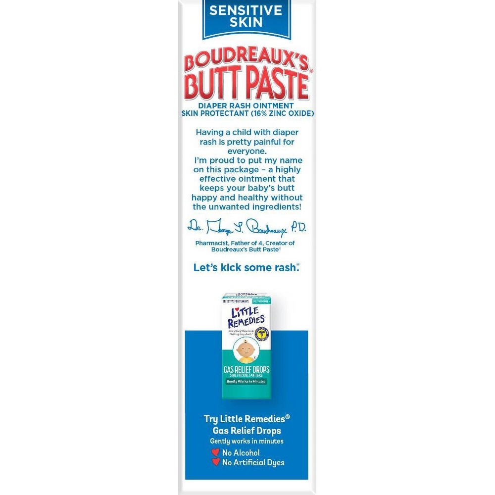 slide 3 of 3, Boudreaux's BP Boudreaux's Butt Paste Baby Diaper Rash Cream for Sensitive Skin, 4 oz