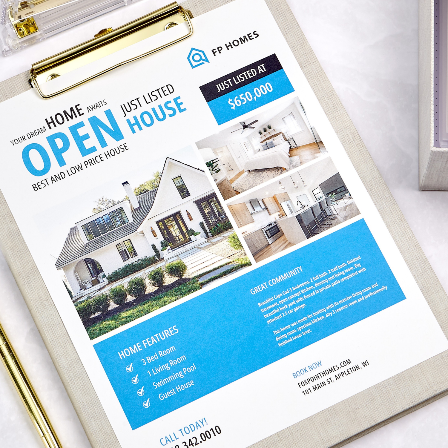 slide 4 of 5, Neenah Paper Bright White Card Stock - White Per Pack), 65 lb