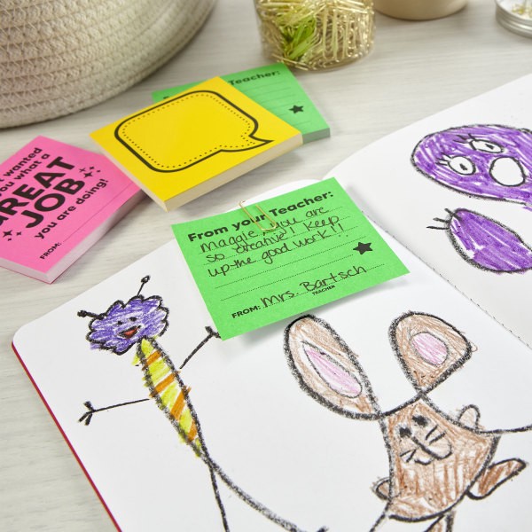 slide 5 of 5, ASTROBRIGHTS Teacher Notes, 3" X 3", Assorted Colors, 50 Sheets Per Pack, Set Of 3 Packs, 50 ct