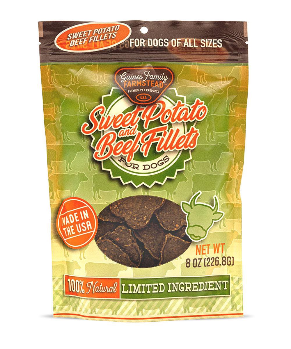 slide 1 of 1, Gaines Family Farm Gaines Sweet Potato And Beef Fillet, 8 oz