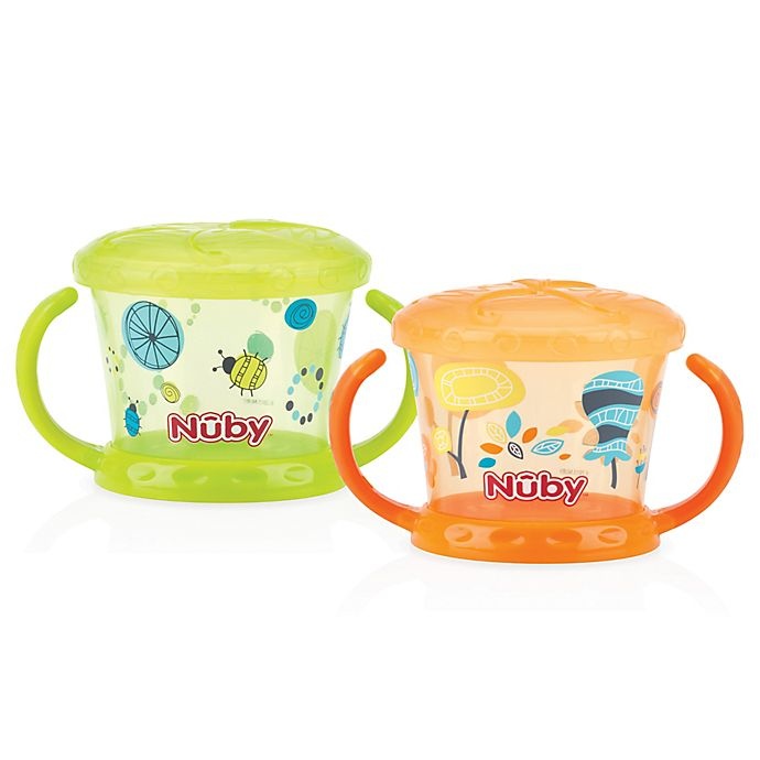 slide 1 of 2, Nuby Snack Keeper - Green/Orange, 1 ct