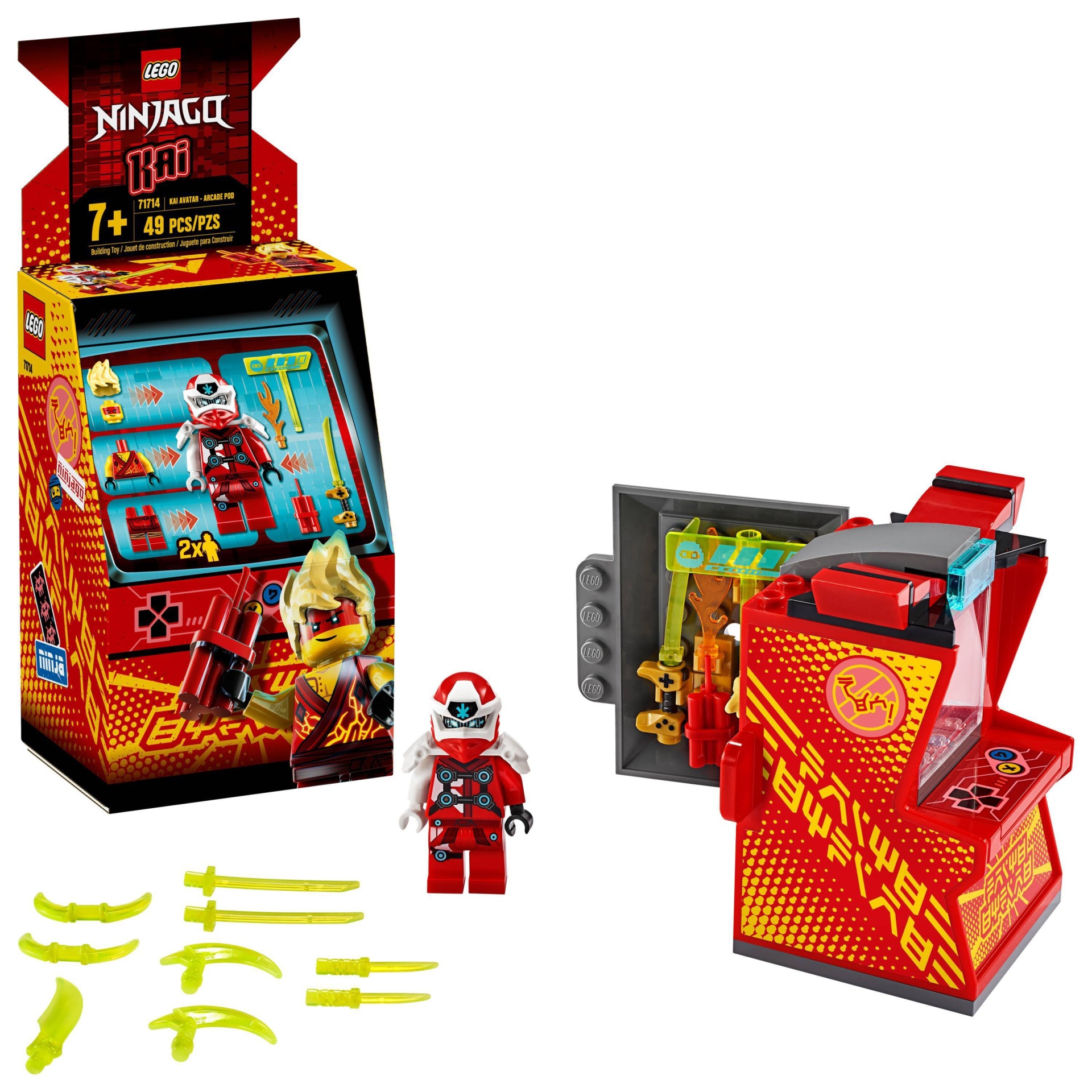 slide 1 of 7, LEGO NINJAGO Kai Avatar Arcade Pod 71714 Mini Arcade Machine Building Set, 1 ct