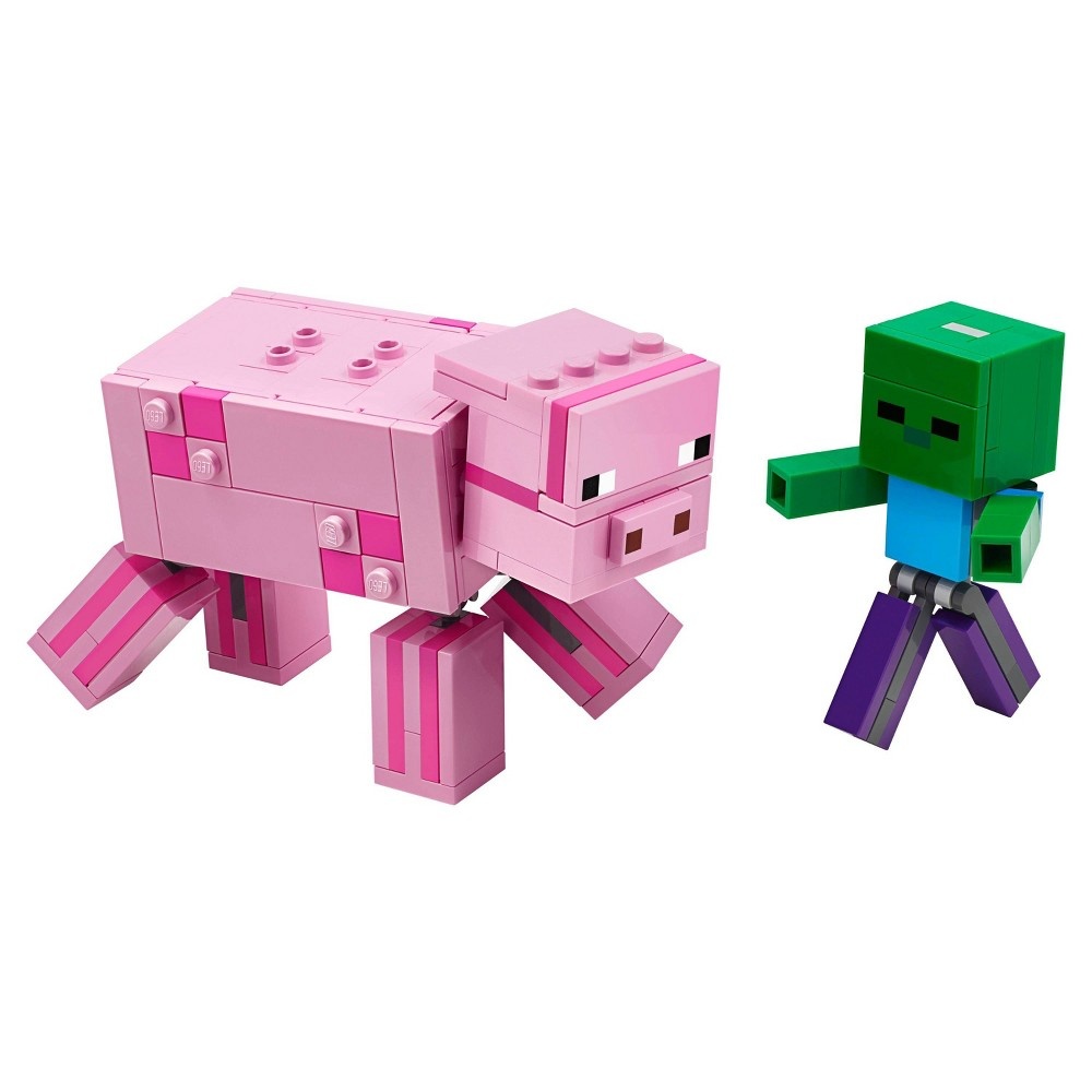 slide 7 of 7, LEGO Minecraft Pig BigFig and Baby Zombie 21157 Cool Building Set, 1 ct