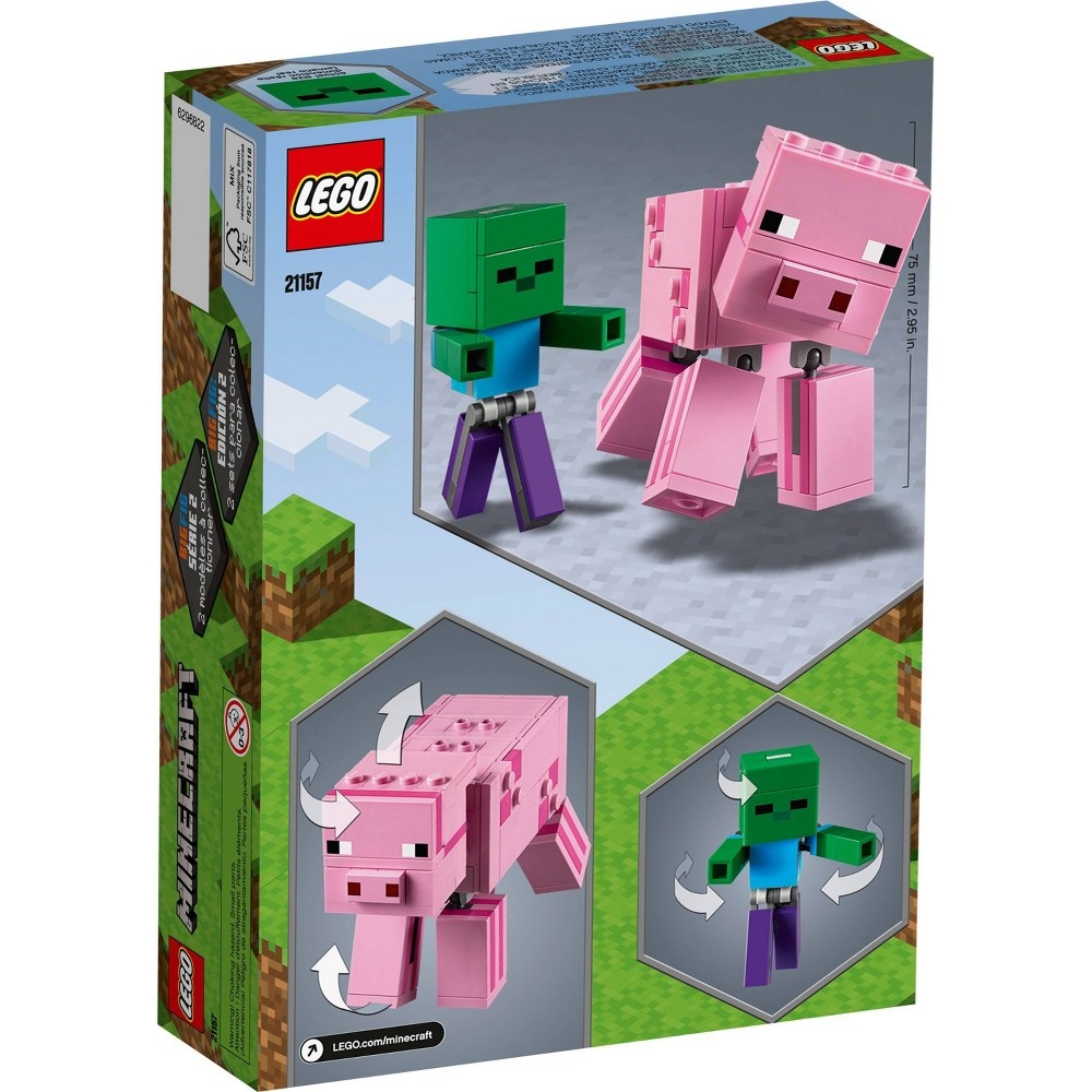 slide 4 of 7, LEGO Minecraft Pig BigFig and Baby Zombie 21157 Cool Building Set, 1 ct