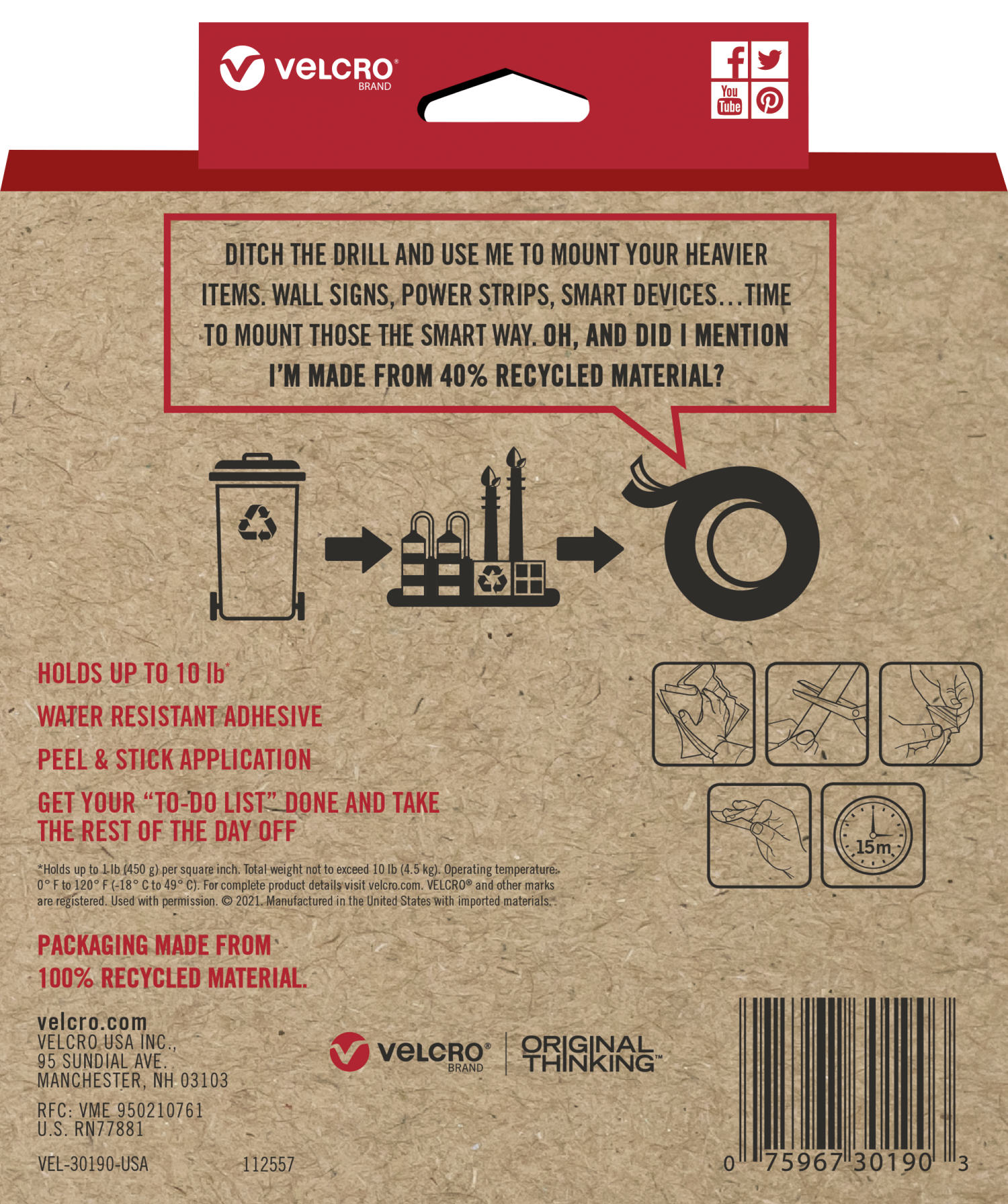 slide 2 of 2, Velcro Brand Eco Industrial Tape, 1 ct