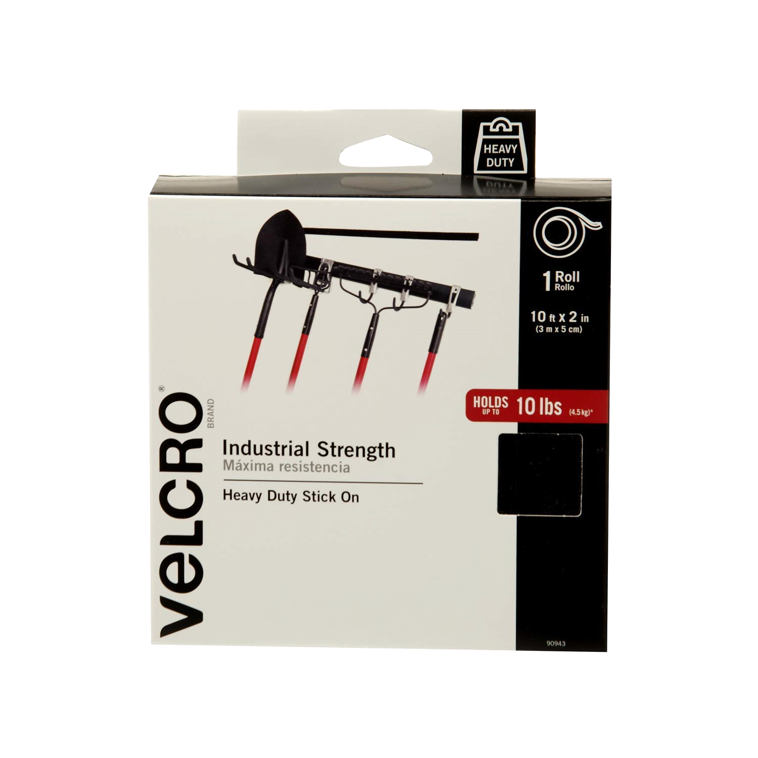 slide 1 of 2, VELCRO Brand Velcro Industrial Strength Self Stick Tape, 10' X2"", Black, 10 ft