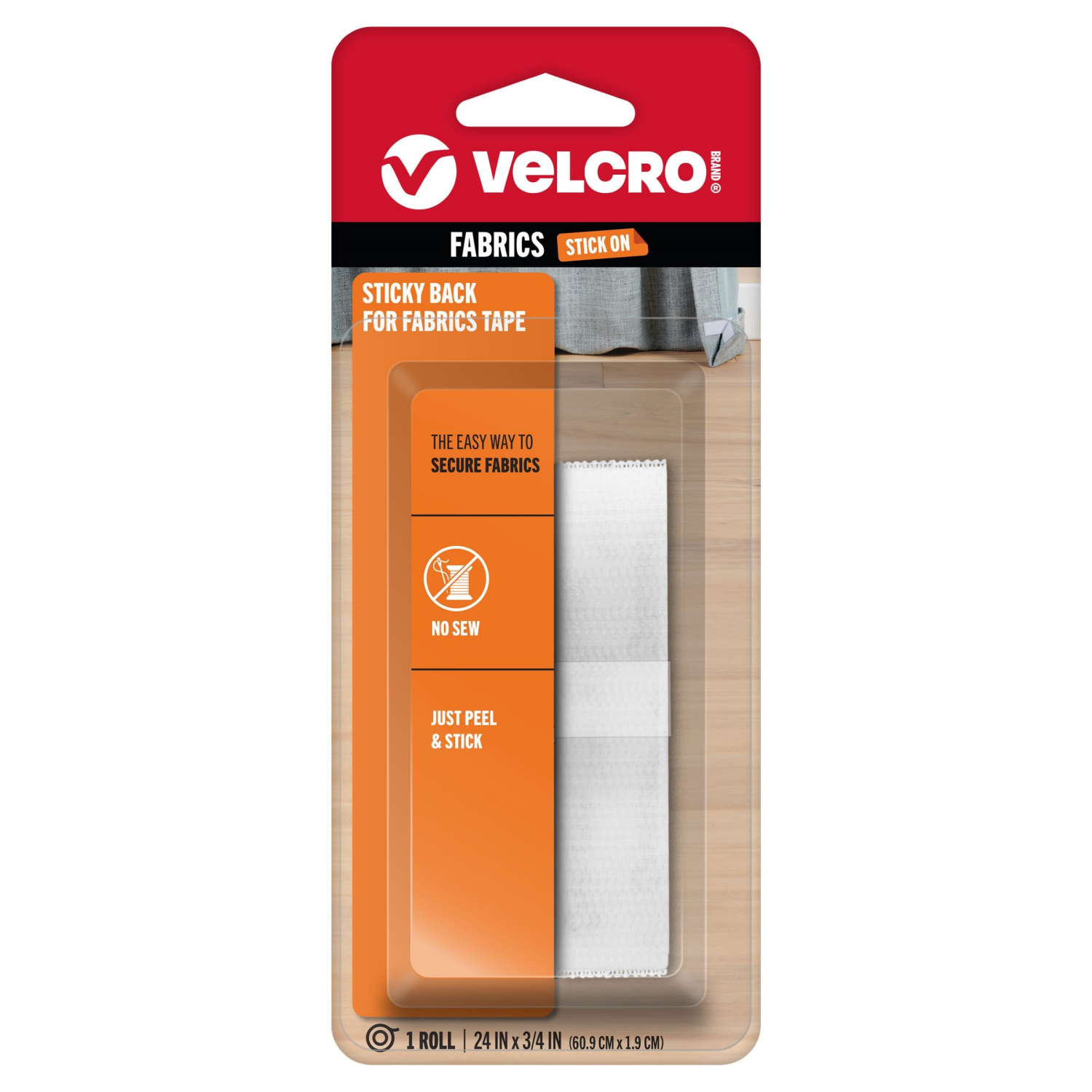 slide 1 of 2, VELCRO Brand Sticky Back for Fabrics 24in x 3/4in Roll White, 1 ct