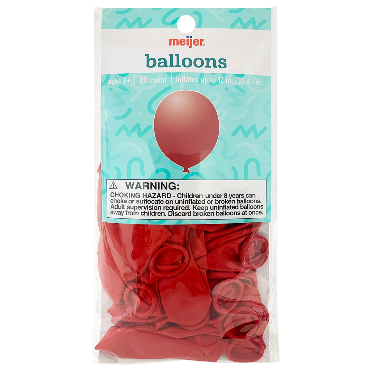 slide 1 of 1, Meijer Helium Balloons, Red, 20 ct