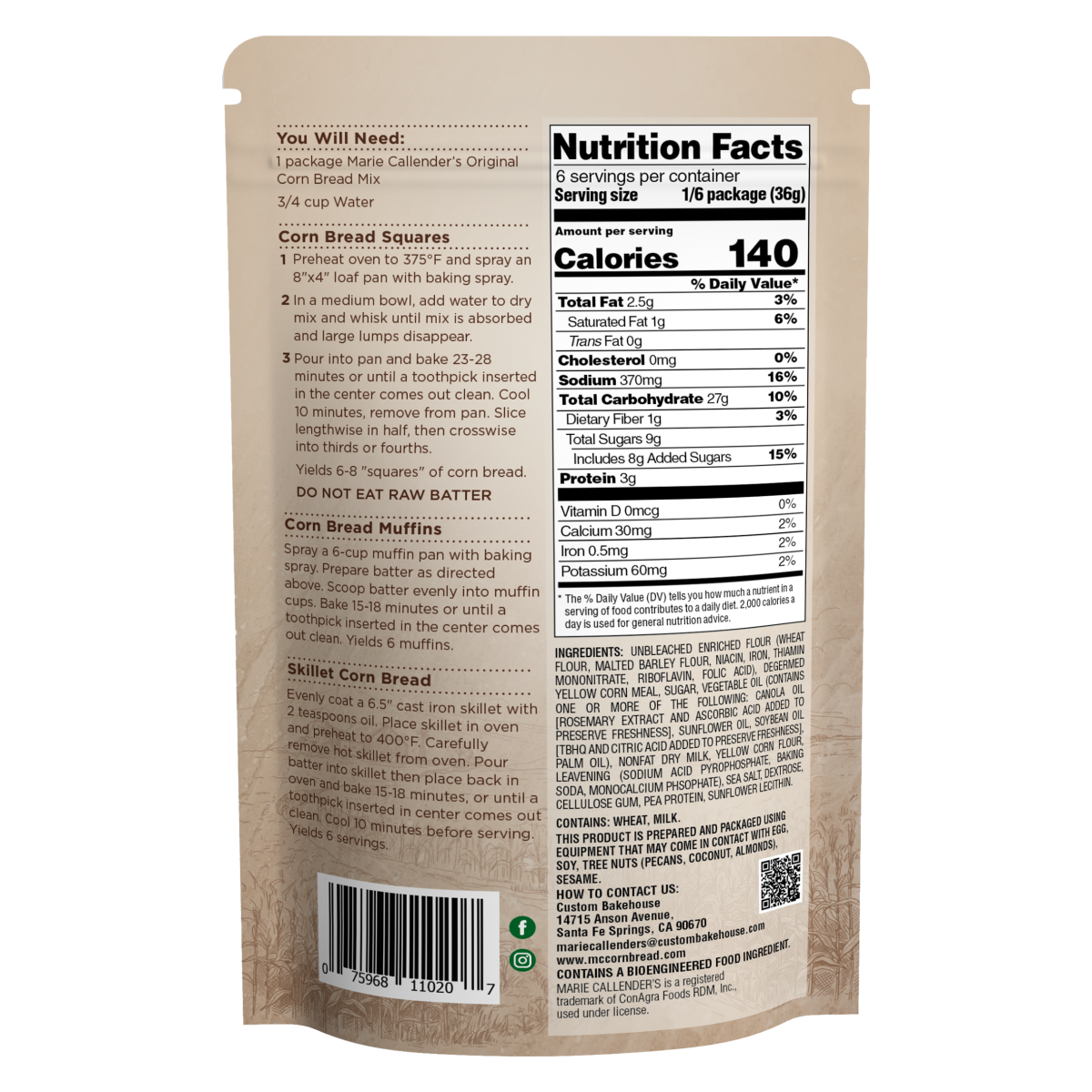 slide 2 of 2, Marie Callender's Restaurant Style Original Corn Bread Mix - 7.75 oz, 7.75 oz