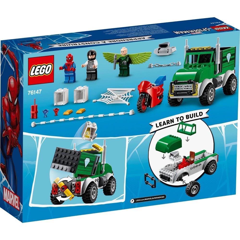 slide 3 of 7, LEGO Marvel Spider-Man Vulture's Trucker Robbery 76147 Starter Building Set, 1 ct