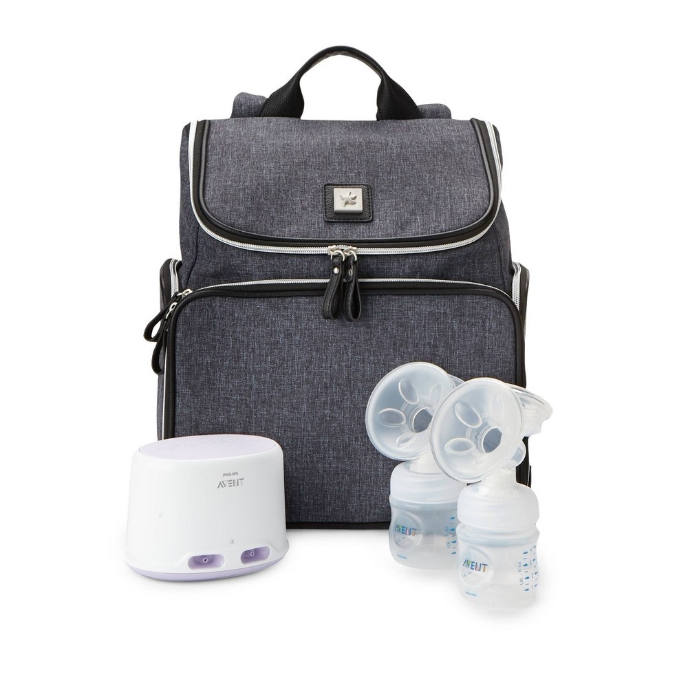 slide 7 of 14, Bananafish Breast Pump Backpack - Navy, 1 ct