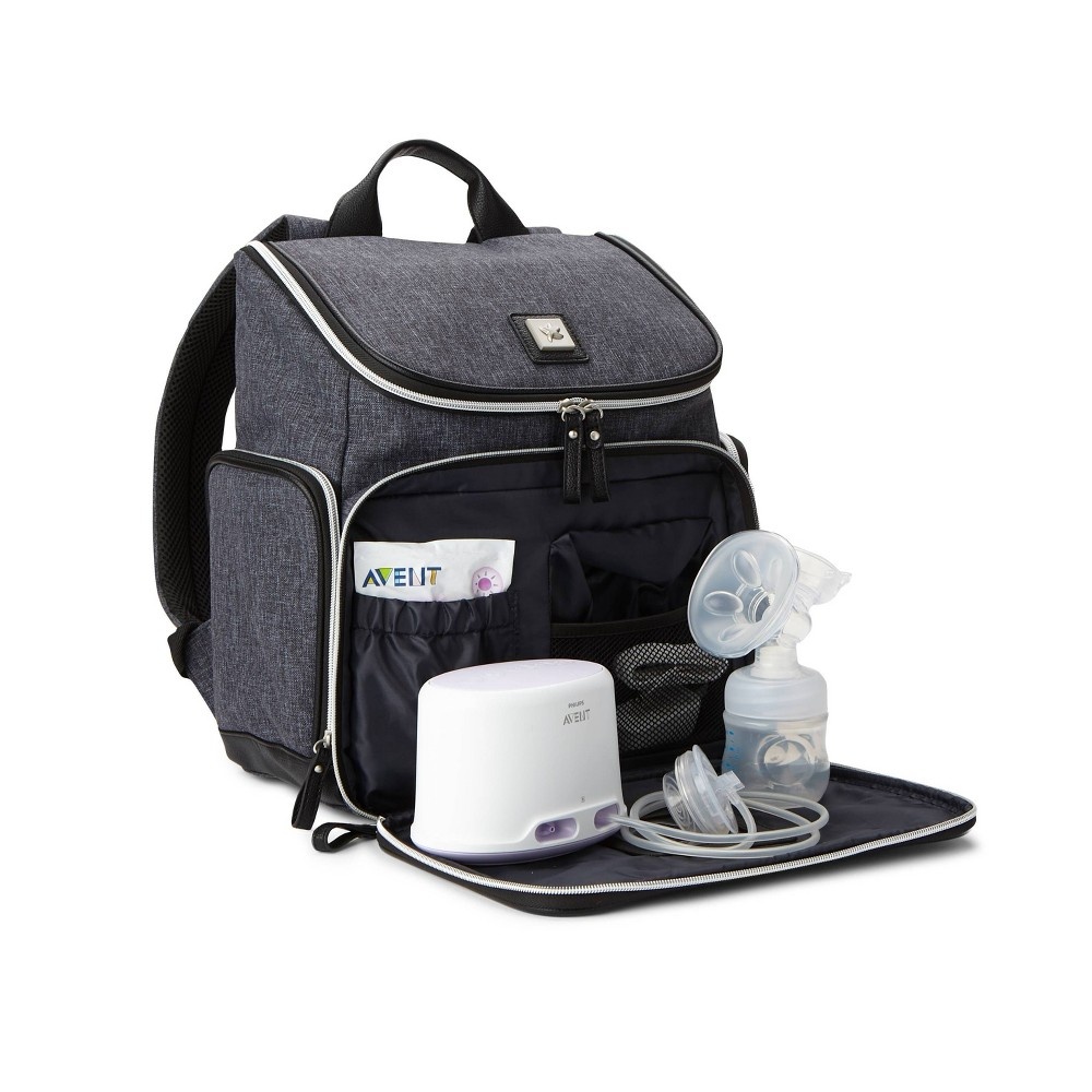 slide 3 of 14, Bananafish Breast Pump Backpack - Navy, 1 ct