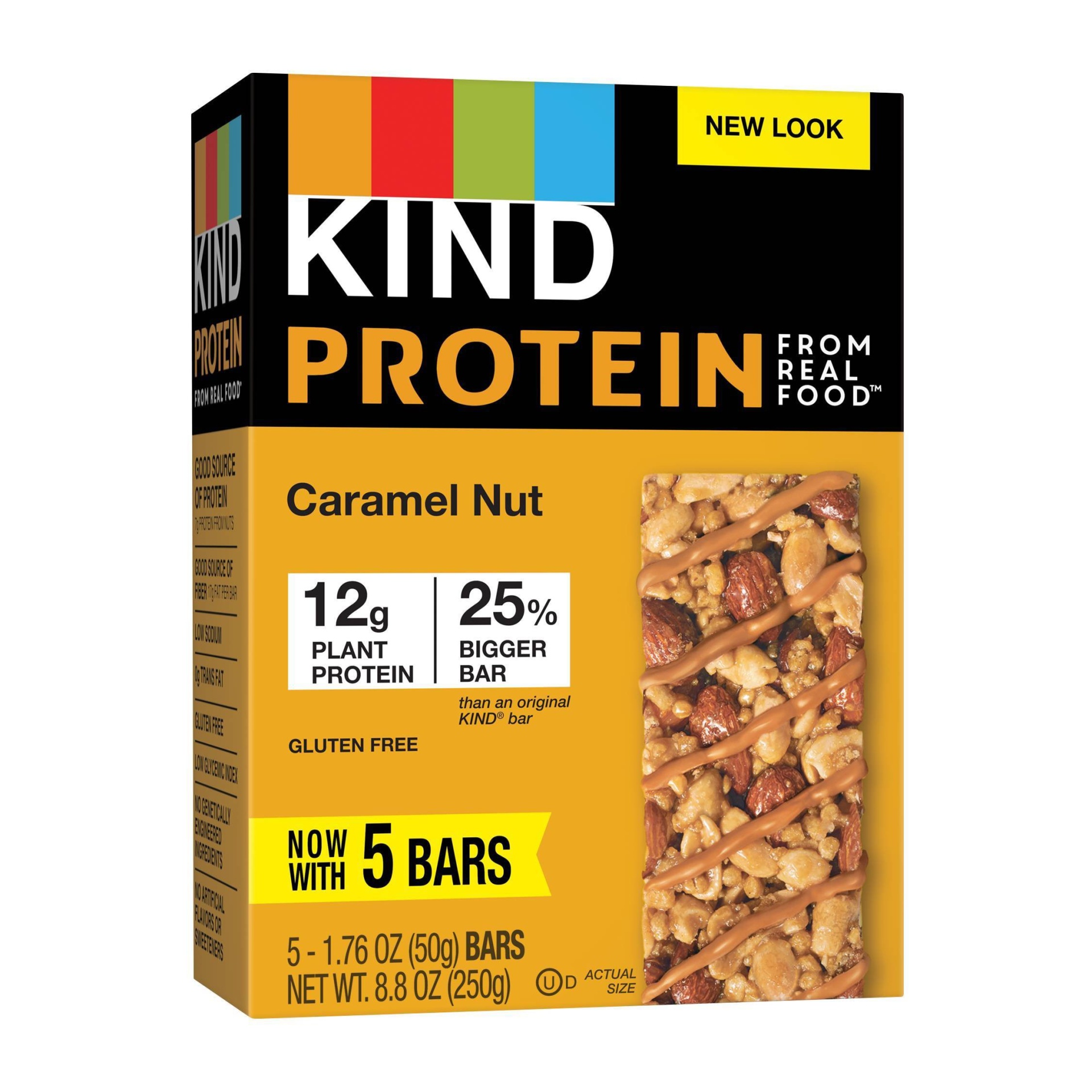 slide 1 of 7, KIND Protein Toasted Caramel, 5 ct