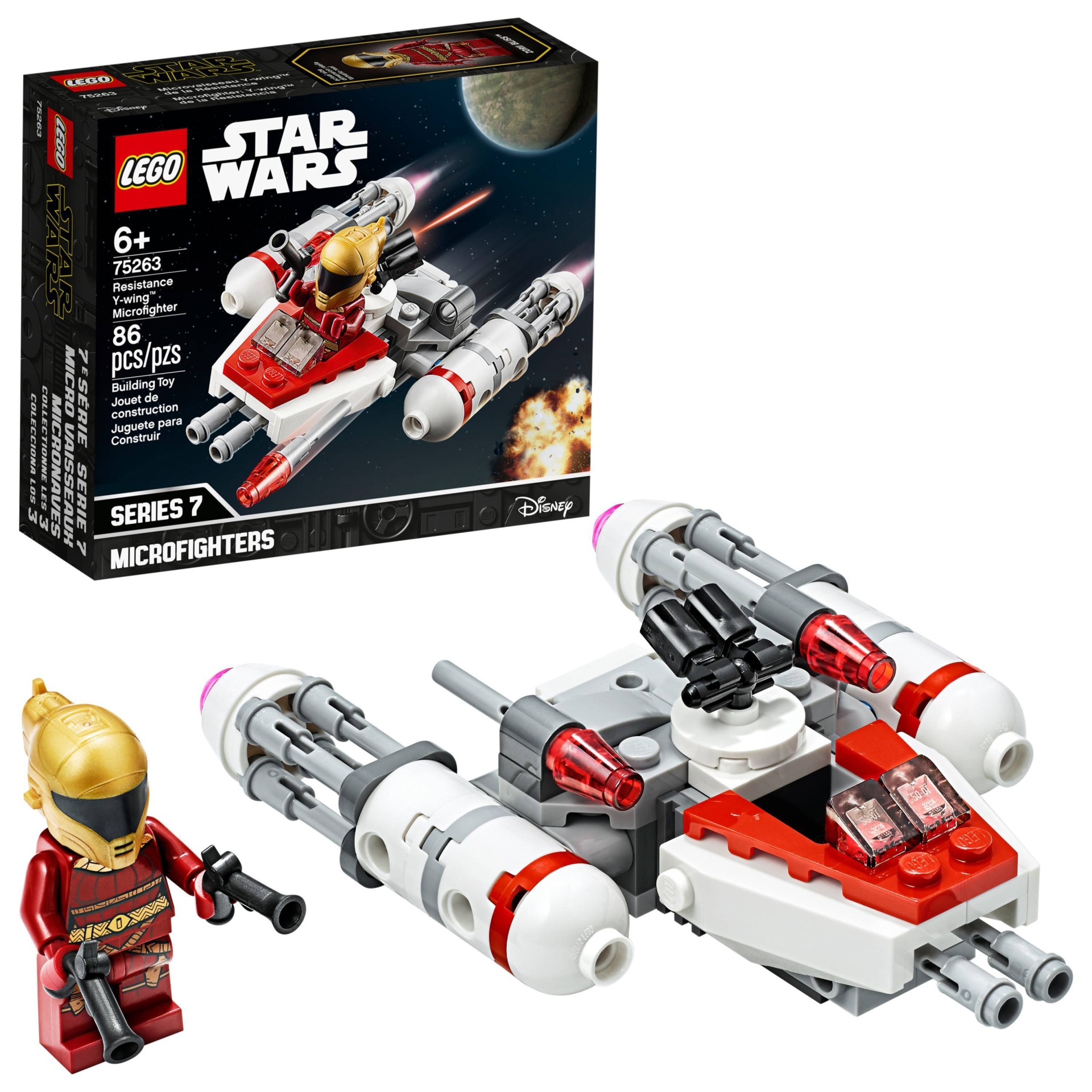 slide 1 of 7, LEGO Star Wars Resistance Y-wing Microfighter Cool Toy Building Kit 75263, 1 ct