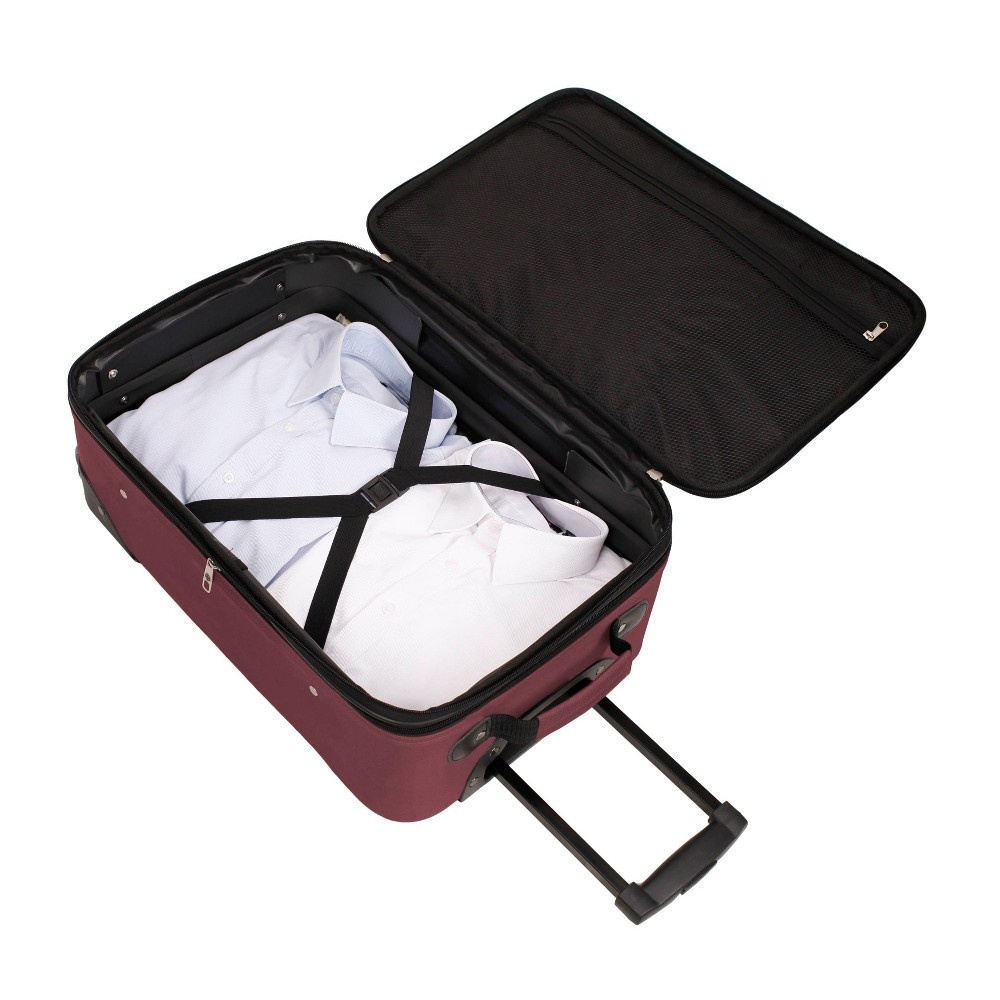 slide 9 of 12, Skyline Luggage Set - Solid Burgundy, 3 ct