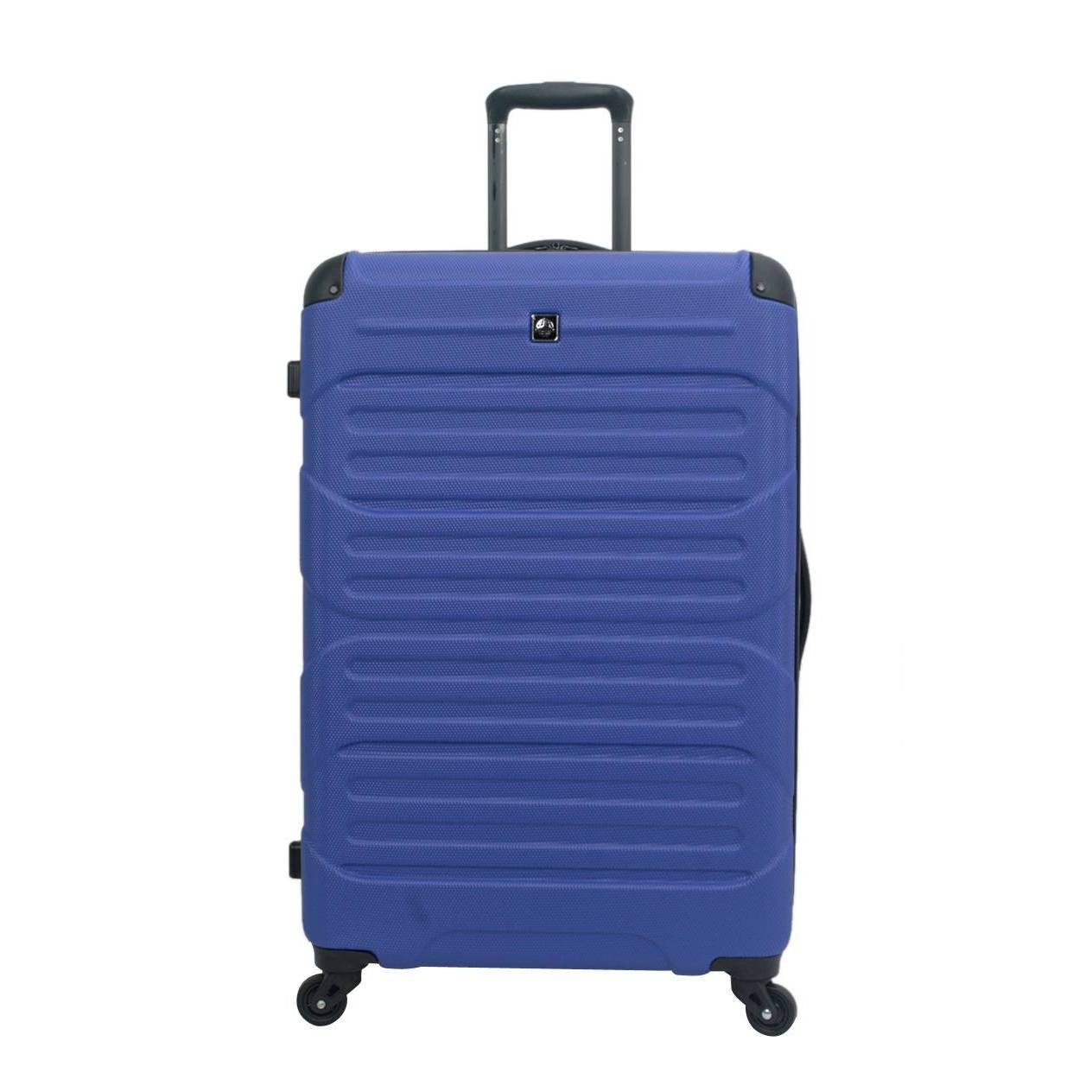 slide 1 of 10, Skyline Hardside Large Checked Spinner Suitcase - Blue, 1 ct