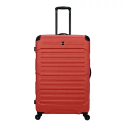 Skyline Hardside Large Checked Spinner Suitcase - Red