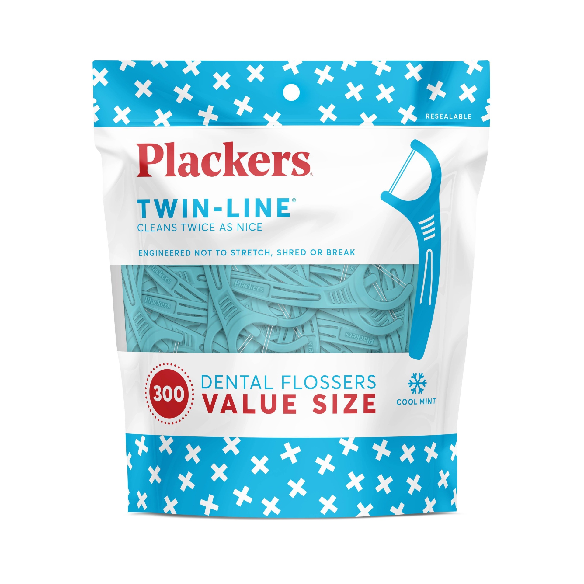 slide 1 of 4, Plackers Value Size Twin Line, 300 ct