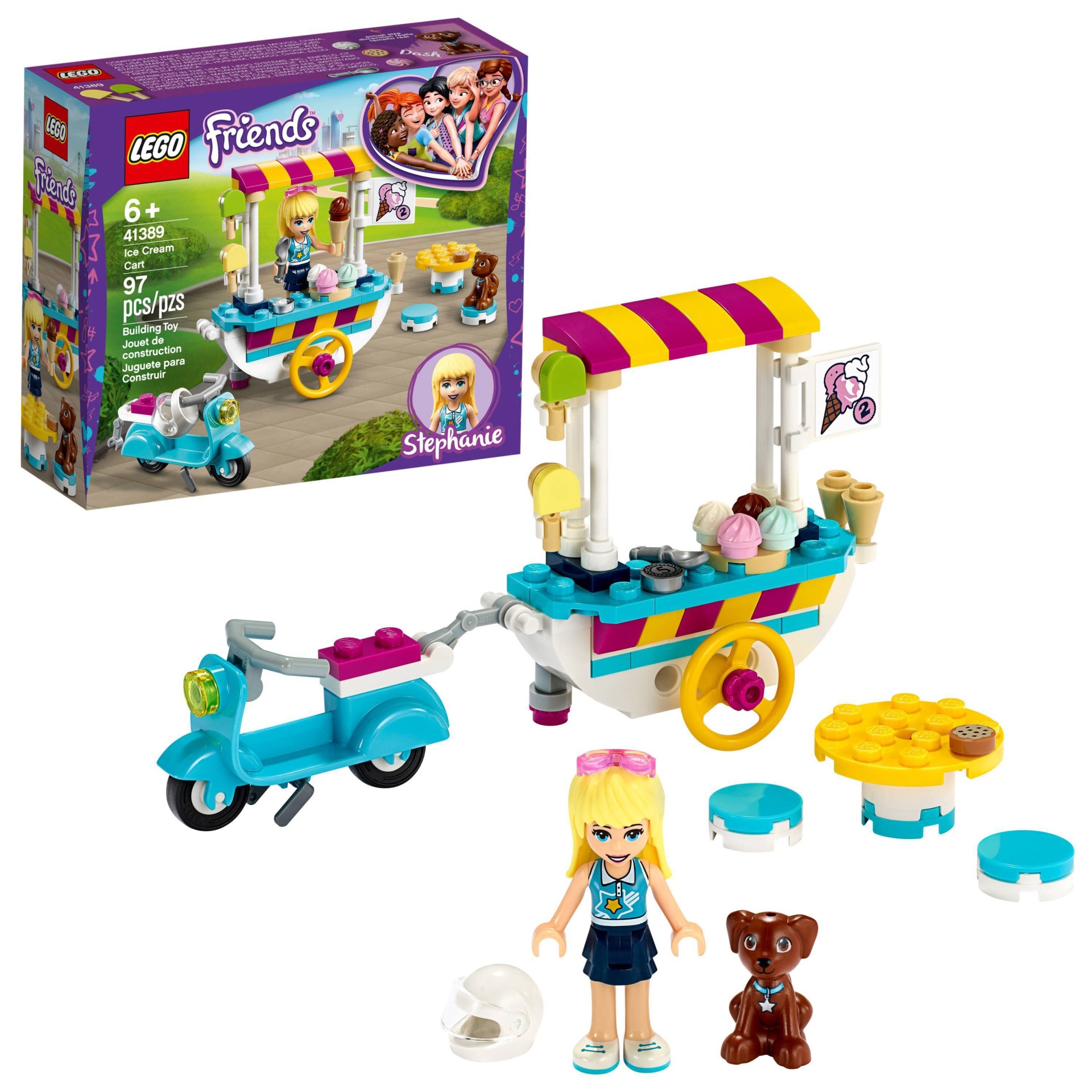 slide 1 of 7, LEGO Friends Ice Cream Cart Toy Playset Building Kit 41389, 1 ct