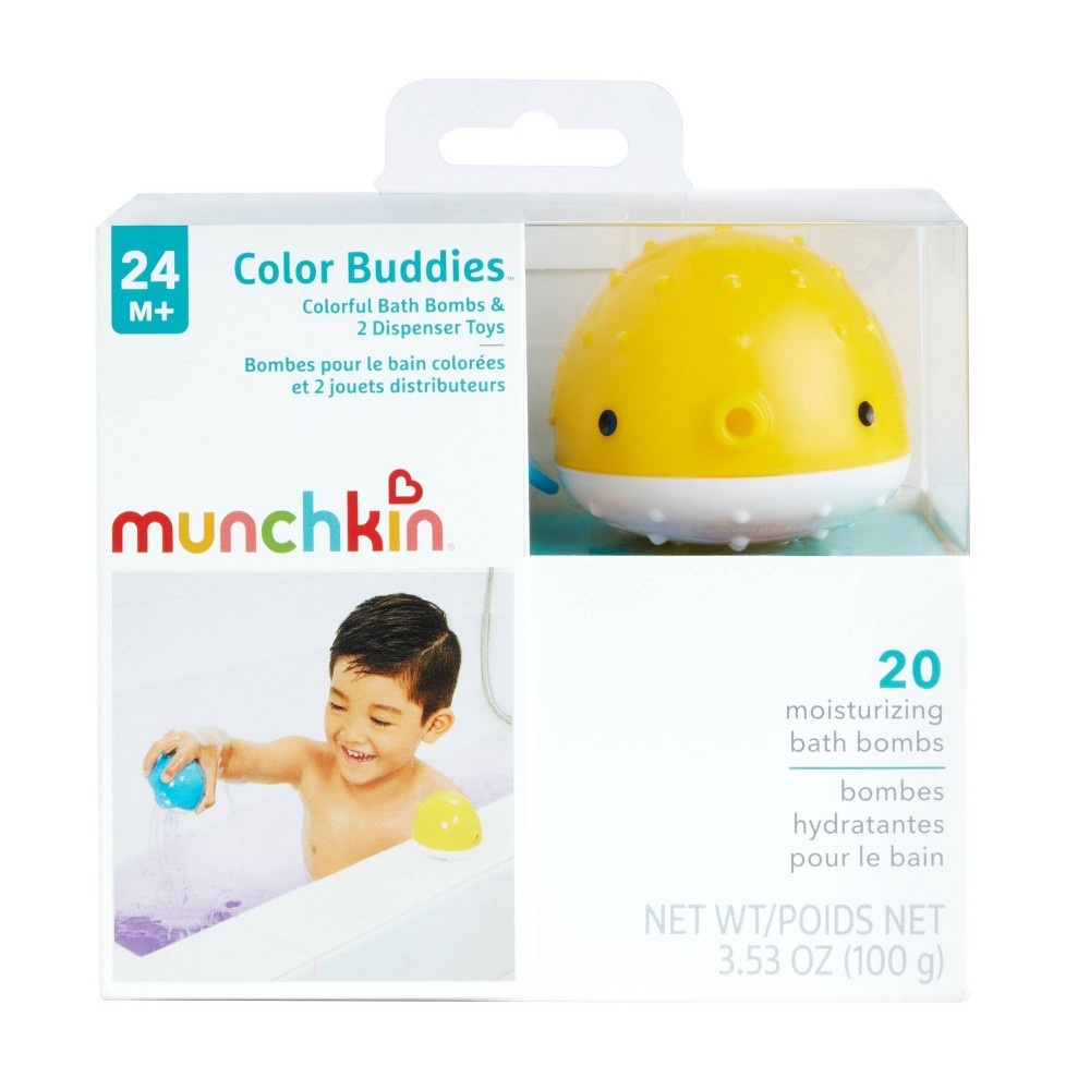 slide 10 of 10, Munchkin Color Buddies Moisturizing Bath Water Color Tablets and Toy Dispenser - 20 Tablets and 2 Toy Dispensers, 1 ct