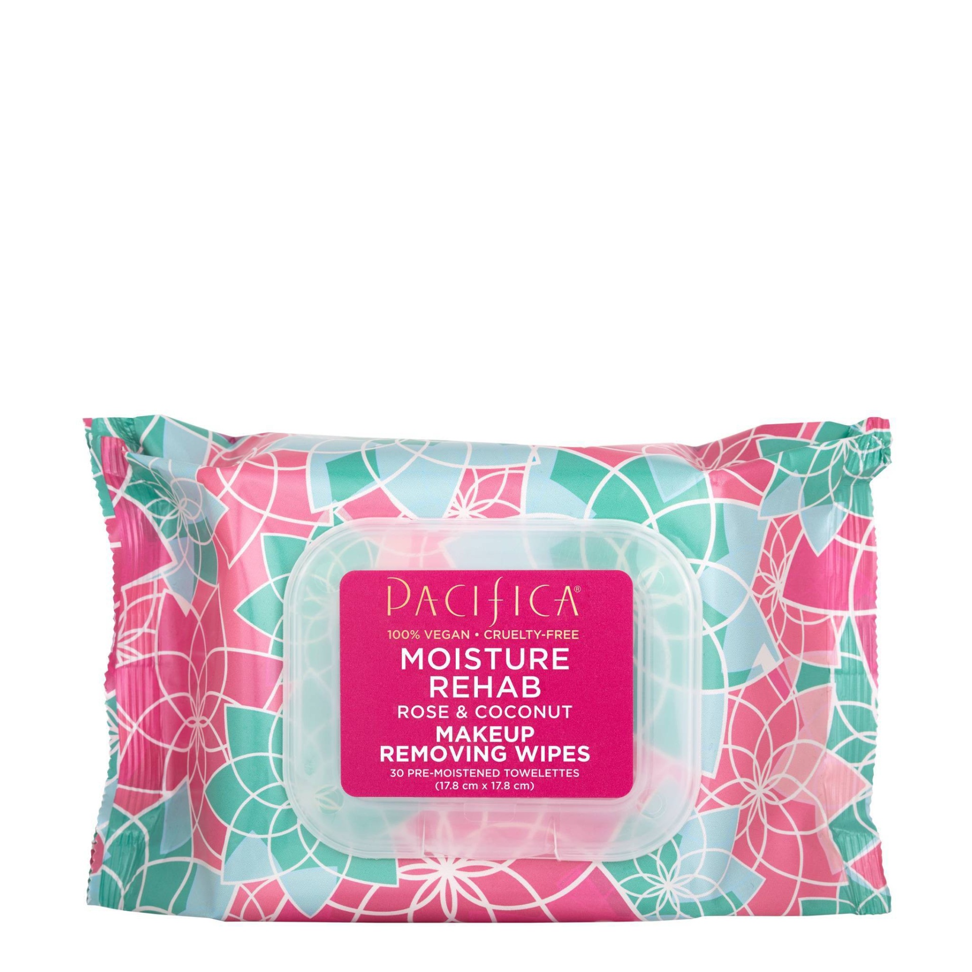 slide 1 of 3, Pacifica Moisture Rehab Makeup Removing Wipes - Rose & Coconut, 30 ct