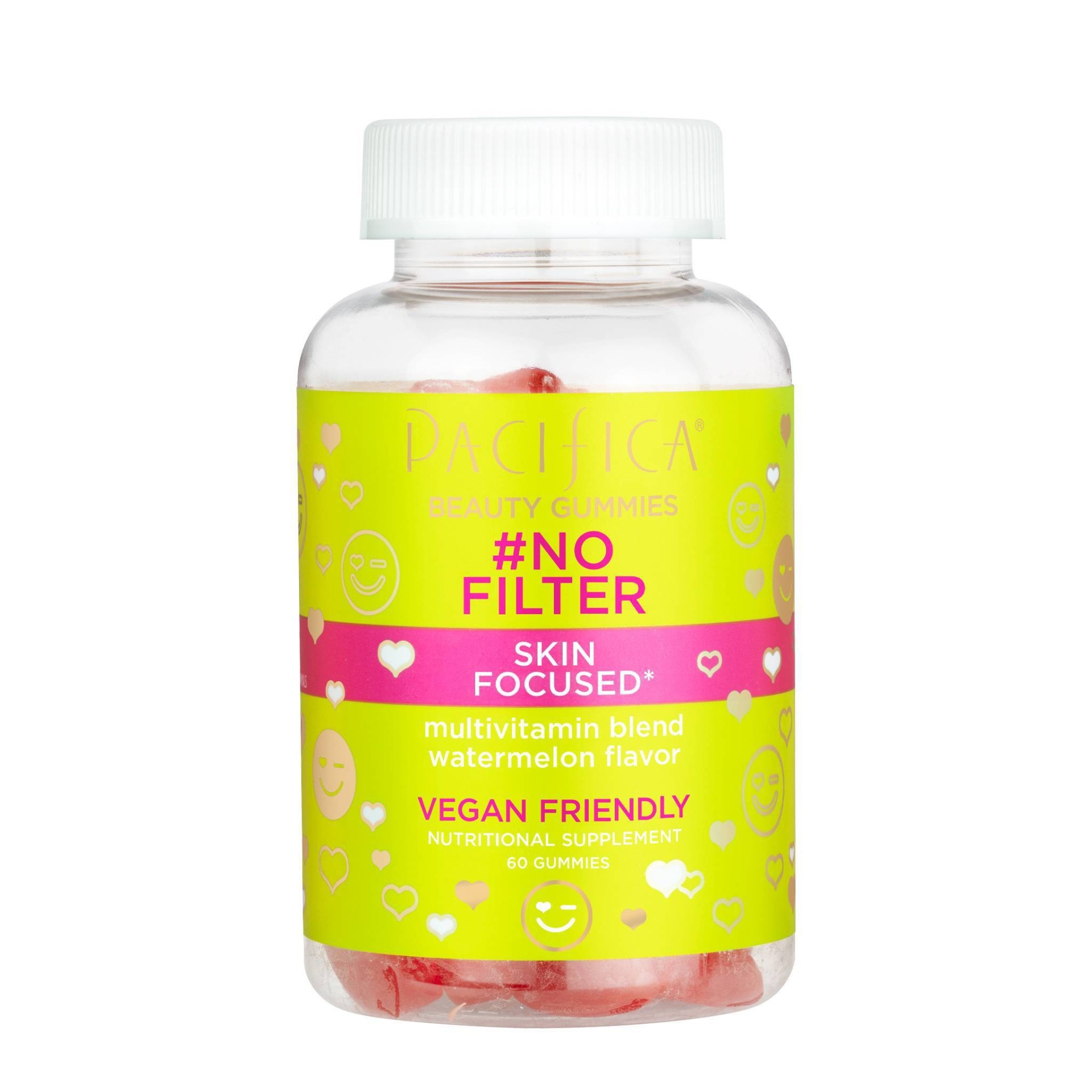 slide 1 of 2, Pacifica No Filter Beauty Gummies - Watermelon, 60 ct