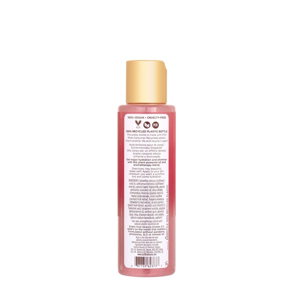 slide 2 of 3, Pacifica Strawberry and Peach Shimmer Body Oil, 4 fl oz