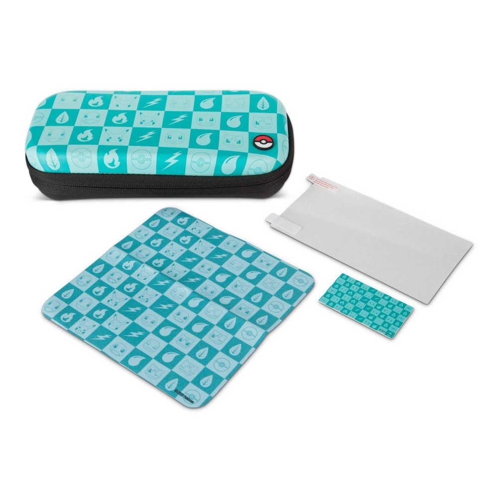 slide 2 of 6, PowerA Protection Case Kit for Nintendo Switch Lite - Pokemon Turquoise Checkered, 1 ct