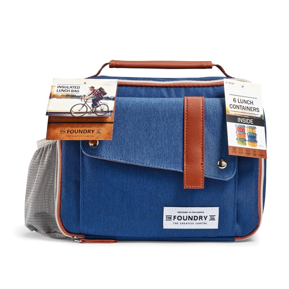 slide 2 of 4, Fit & Fresh Foundry Gaspee Lunch Kit - Navy, 1 ct