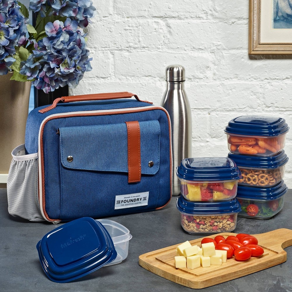 slide 4 of 4, Fit & Fresh Foundry Gaspee Lunch Kit - Navy, 1 ct