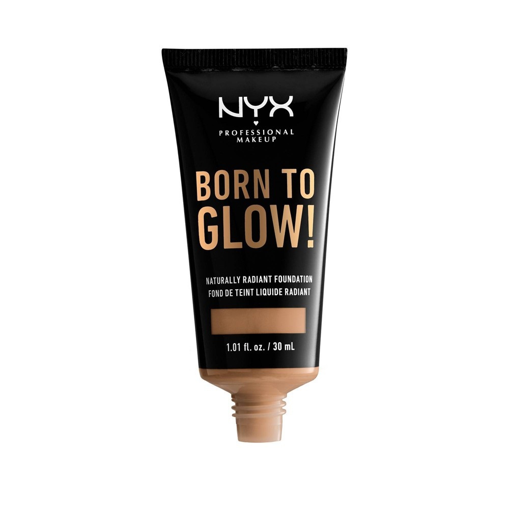 slide 2 of 4, NYX Professional Makeup Born To Glow Radiant Foundation Natural Tan, 1.01 fl oz