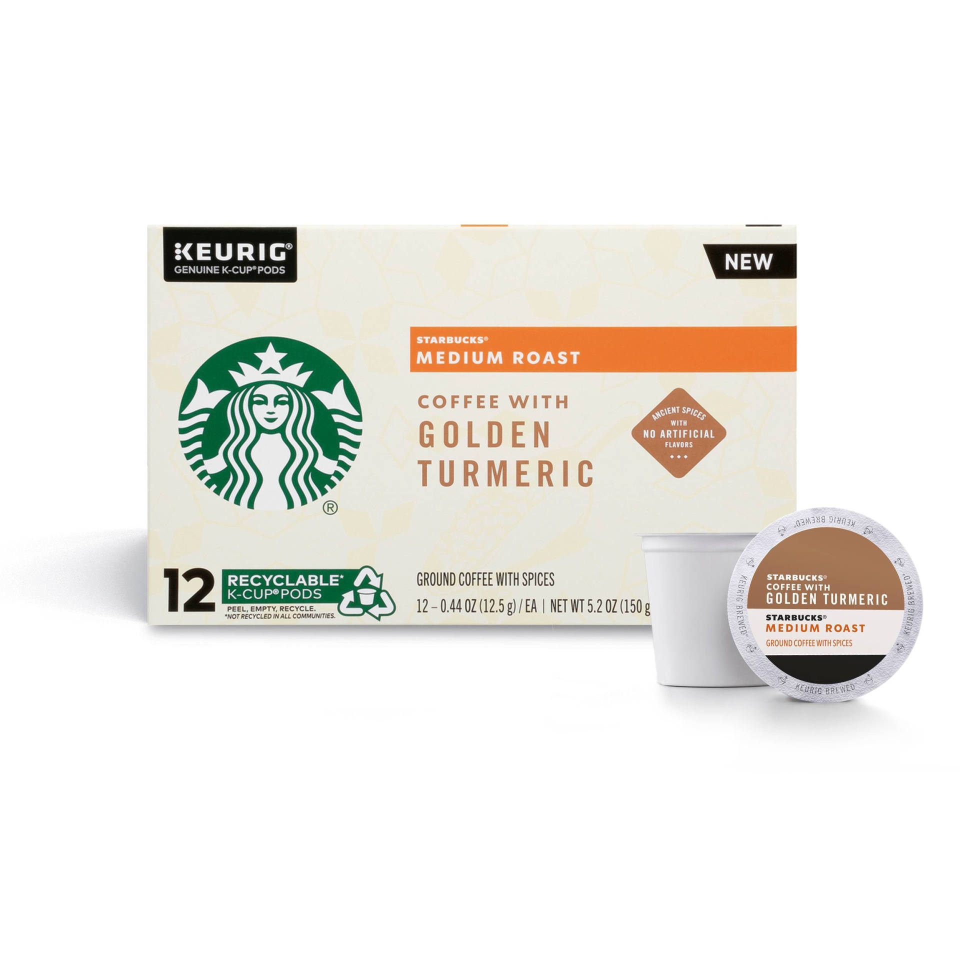 slide 1 of 3, Starbucks KCup Golden Tumeric Medium Roast, 12 ct, 5.2 oz