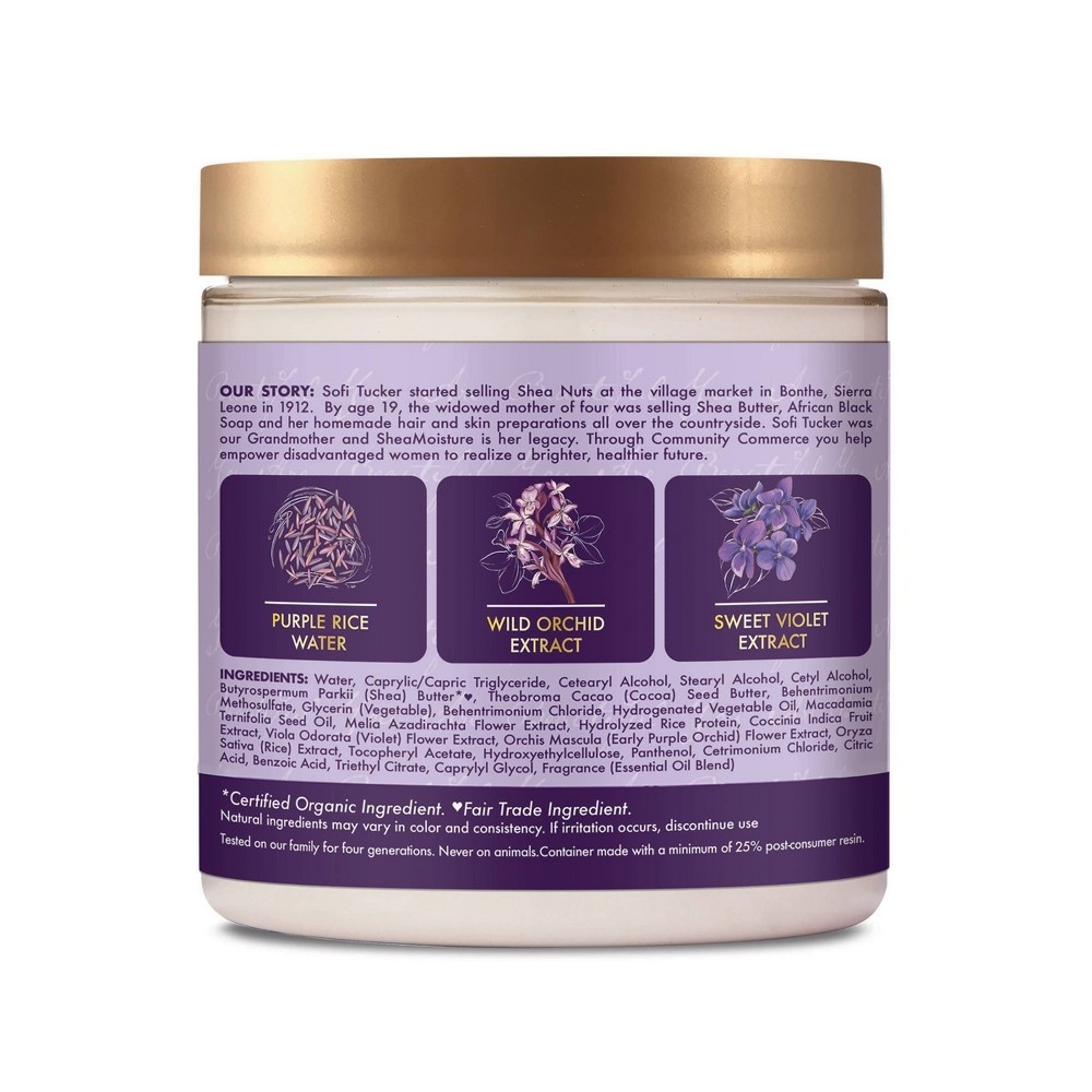 slide 2 of 3, SheaMoisture Strength + Color Care Treatment Masque with Purple Rice Water, 8 oz