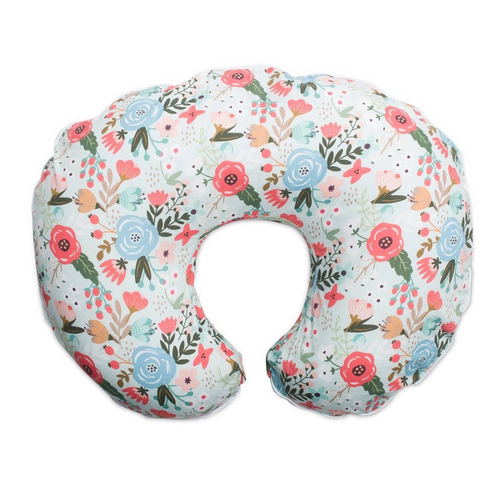 slide 2 of 10, Boppy Nursing Pillow Slipcover Premium - Floral Mint, 1 ct