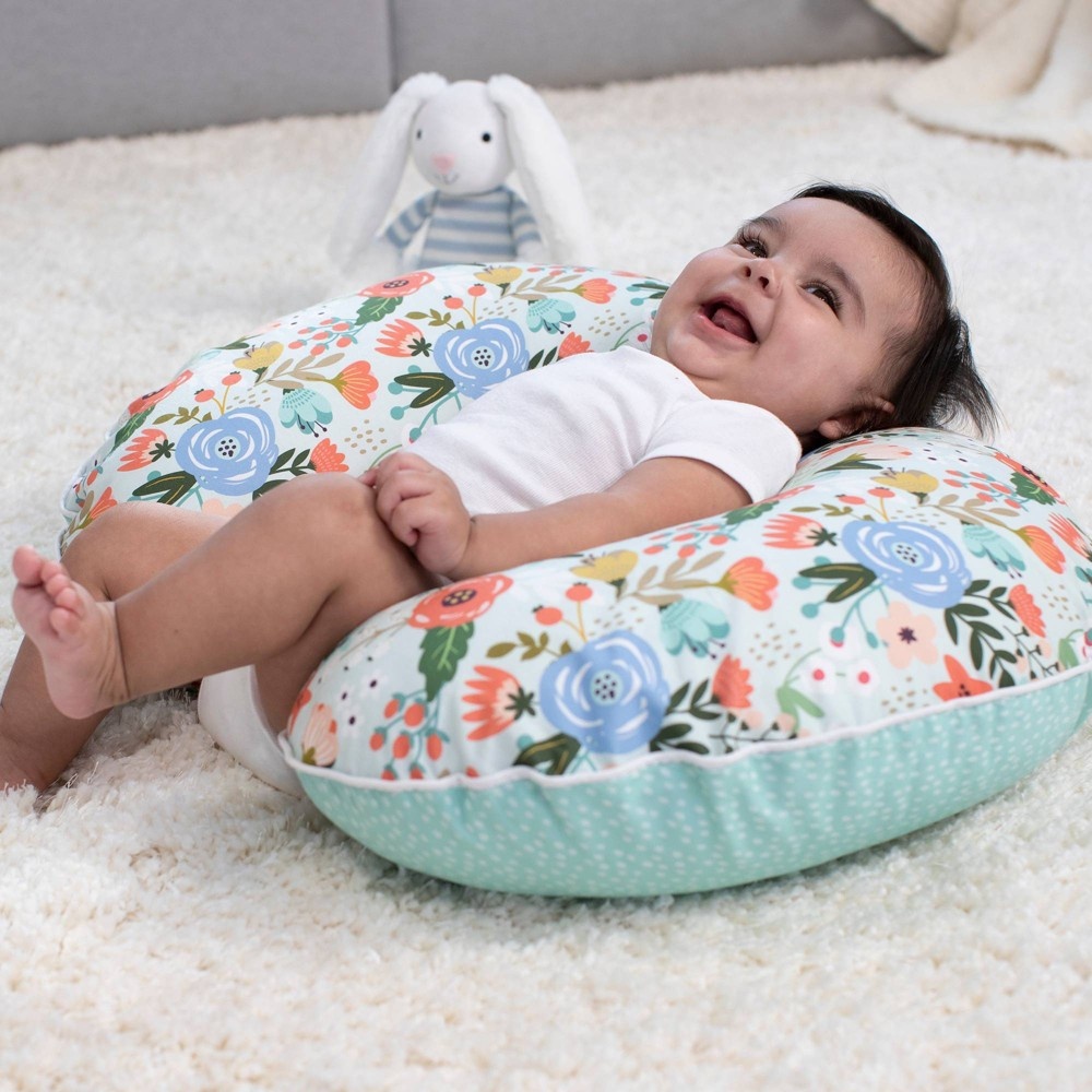 slide 7 of 10, Boppy Nursing Pillow Slipcover Premium - Floral Mint, 1 ct