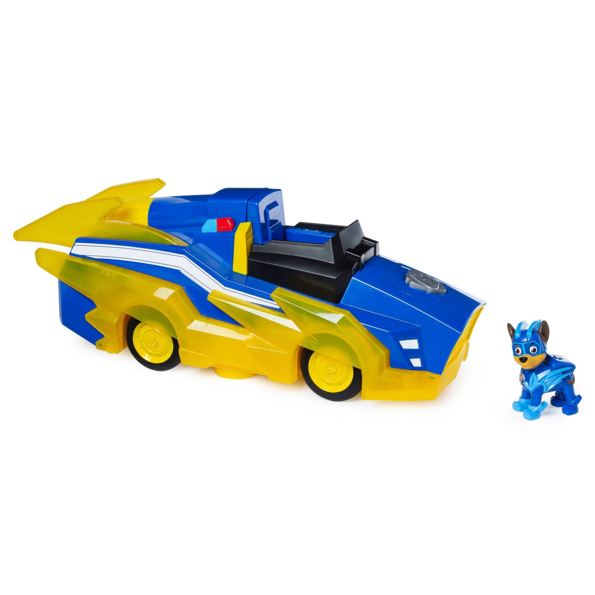 slide 1 of 7, PAW Patrol Mighty Pups Charged Up Transforming Deluxe Vehicle - Chase, 1 ct