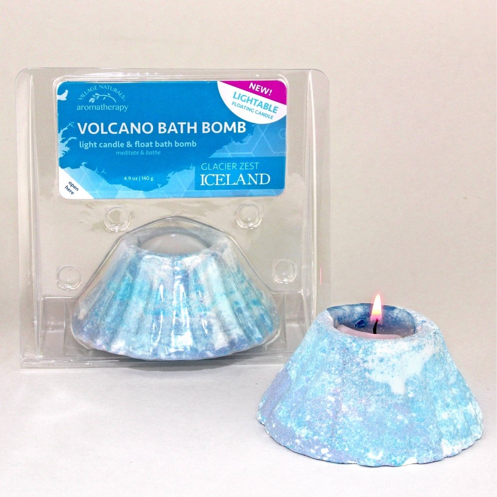 slide 3 of 5, Village Naturals Bath Shoppe Volcano Lightable Bath Bomb, 4.9 oz