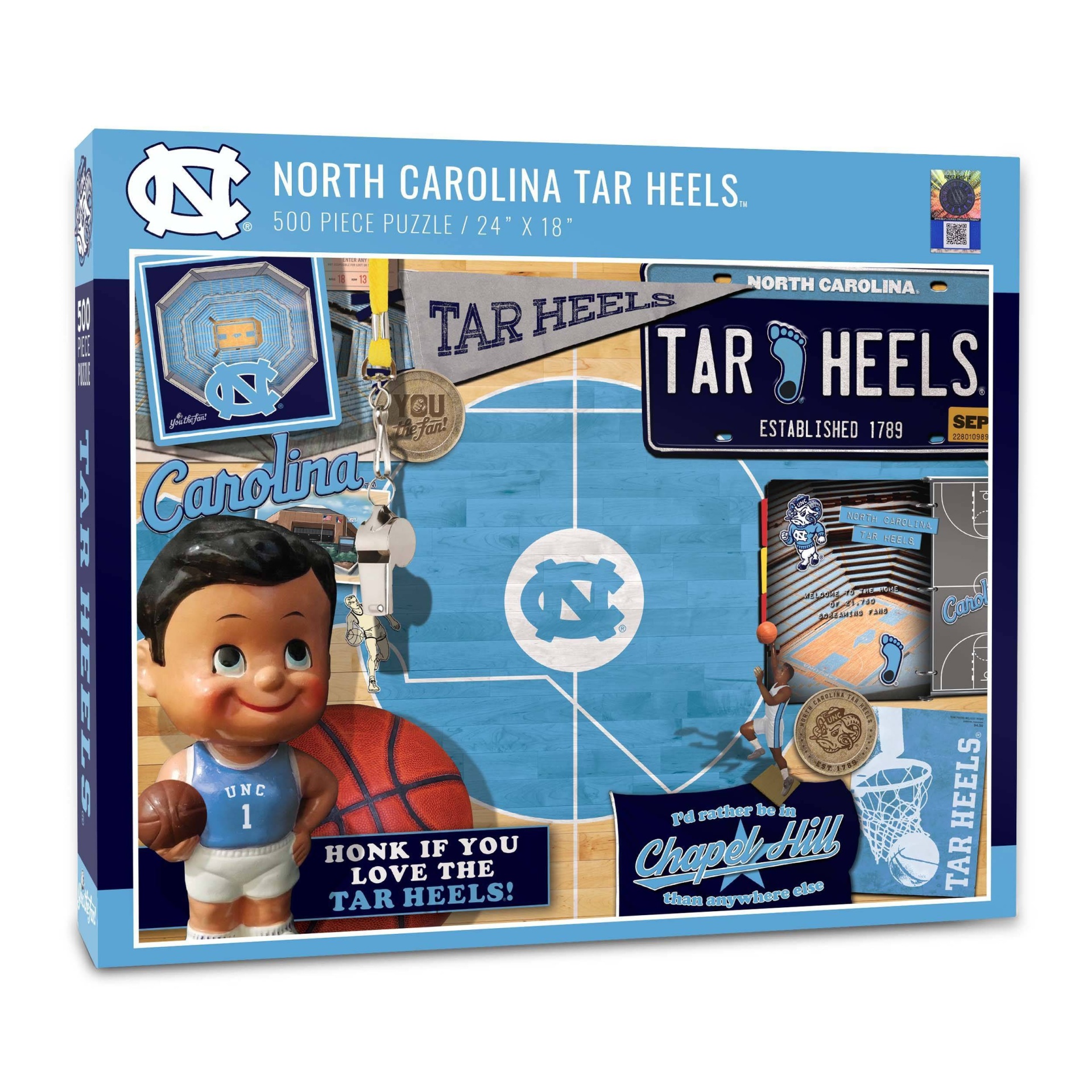 slide 1 of 3, NCAA North Carolina Tar Heels Throwback Puzzle, 500 ct